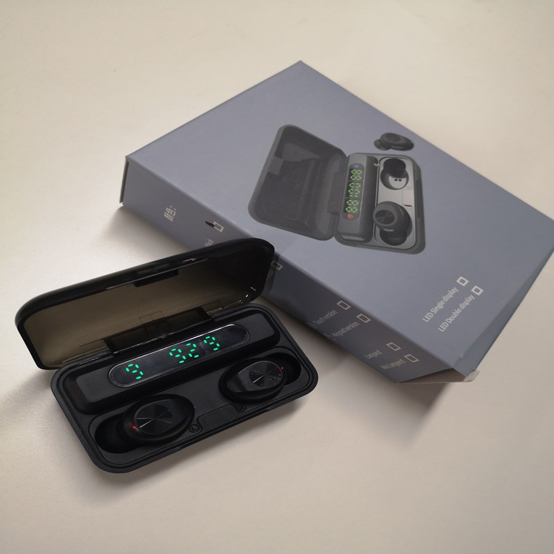 TWS F9 Langattomat kuulokkeet Power Bank -laturin kuulokekuulokkeilla Stereo auriculares Bluetooth-kuulokkeet